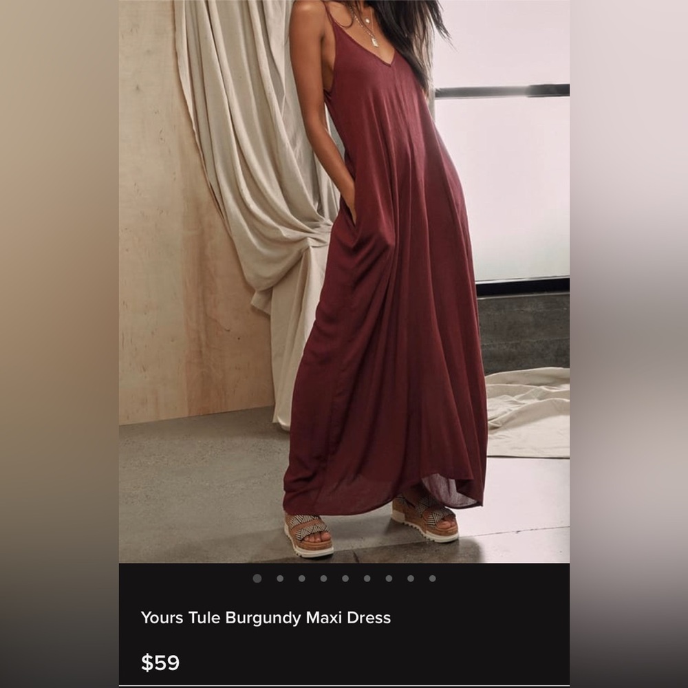 Lulu’s burgundy maxi woven dress (with pockets!!)